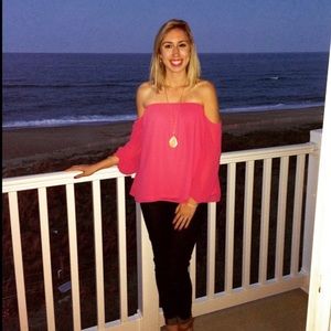 Pink Off Shoulder Top
